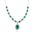 S925 silver cultivated emerald Luxury Set Chain W (JSEGN239Y)