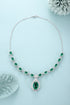 S925 silver cultivated emerald Luxury Set Chain W (JSEGN239Y)