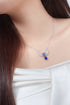 S925 Silver Cultivation Blue Treasure/Blue Gang Necklace A (JSABN022Y)