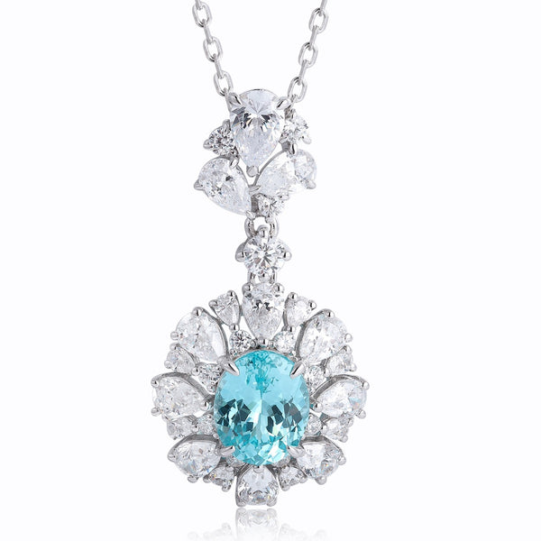 S925 Silver Cultivation Paraiba Necklace A (JN2089Y)