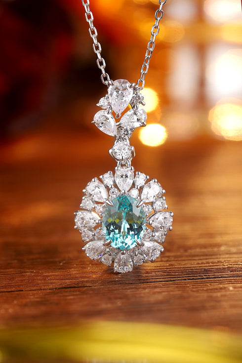 S925 Silver Cultivation Paraiba Necklace A (JN2089Y)