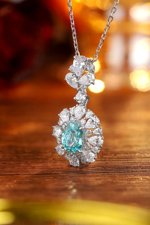 S925 Silver Cultivation Paraiba Necklace A (JN2089Y)