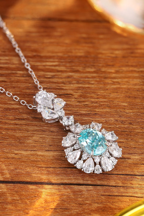 S925 Silver Cultivation Paraiba Necklace A (JN2089Y)