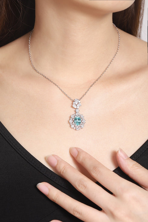 S925 Silver Cultivation Paraiba Necklace A (JN2089Y)
