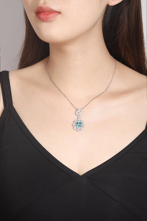 S925 Silver Cultivation Paraiba Necklace A (JN2089Y)