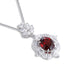 S925 Silver Natural Garnet Necklace W (JN521Y)
