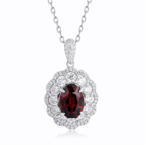 S925 Silver Natural Garnet necklace W (JN047Y)