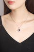 S925 Silver Natural Garnet necklace W (JN047Y)