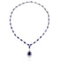S925 silver cultivated sapphire Necklace W (JSABN2097Y)