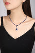 S925 silver cultivated sapphire Necklace W (JSABN2097Y)