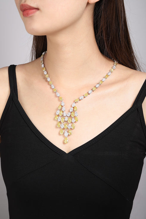 S925 Silver Yellow Sparkling Diamond (NPSY92005)