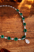 S925 Silver Cultivated Emerald Necklace W (JSEGN2097Y)