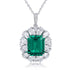 S925 Silver Cultivated Emerald Necklace A (JSEGN2011Y)