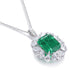 S925 Silver Cultivated Emerald Necklace A (JSEGN2011Y)