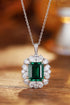 S925 Silver Cultivated Emerald Necklace A (JSEGN2011Y)