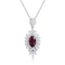 S925 Silver Natural Garnet Necklace W (JN10785Y)