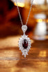 S925 Silver Natural Garnet Necklace W (JN10785Y)