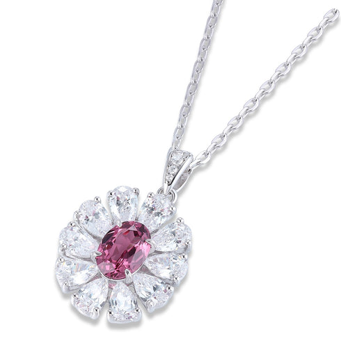 S925 Silver Natural Garnet Necklace W (JN105Y)