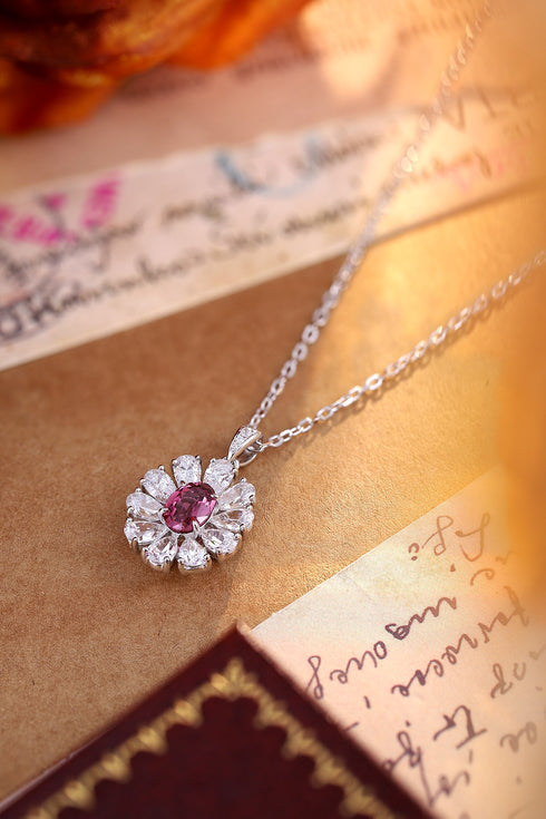 S925 Silver Natural Garnet Necklace W (JN105Y)