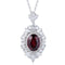 S925 Silver Natural Garnet Necklace W (JN018Y)