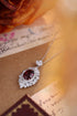 S925 Silver Natural Garnet Necklace W (JN018Y)