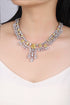 S925 Silver Yellow Initation Diamond Radine Luxory Large Set Chain A (N345)