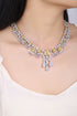 S925 Silver Yellow Initation Diamond Radine Luxory Large Set Chain A (N345)