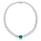S925 Silver Cultivated Emerald Necklace W (JSEGN534Y)