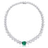 S925 Silver Cultivated Emerald Necklace W (JSEGN534Y)