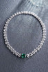 S925 Silver Cultivated Emerald Necklace W (JSEGN534Y)