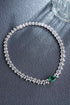 S925 Silver Cultivated Emerald Necklace W (JSEGN534Y)