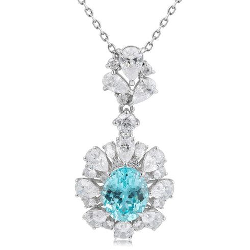 S925 silver cultivated Paraiba Necklace A (JN2089Y)