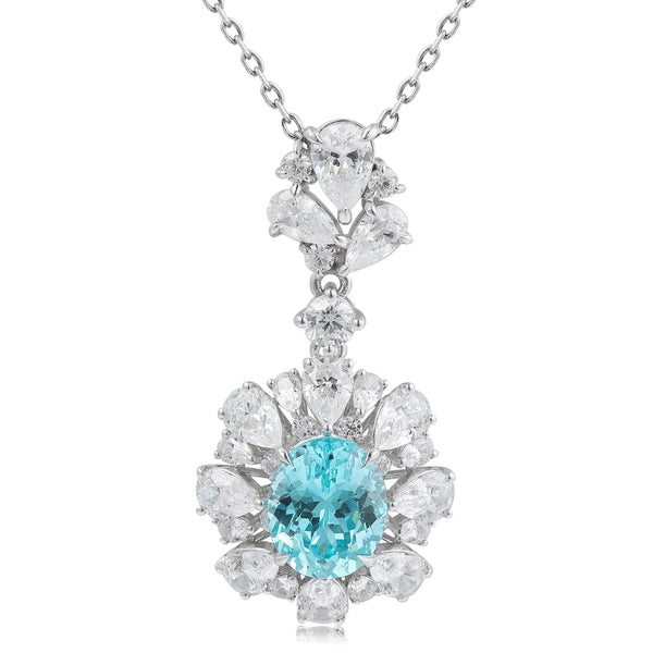 S925 silver cultivated Paraiba Necklace A (JN2089Y)