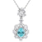 S925 silver cultivated Paraiba Necklace A (JN2089Y)
