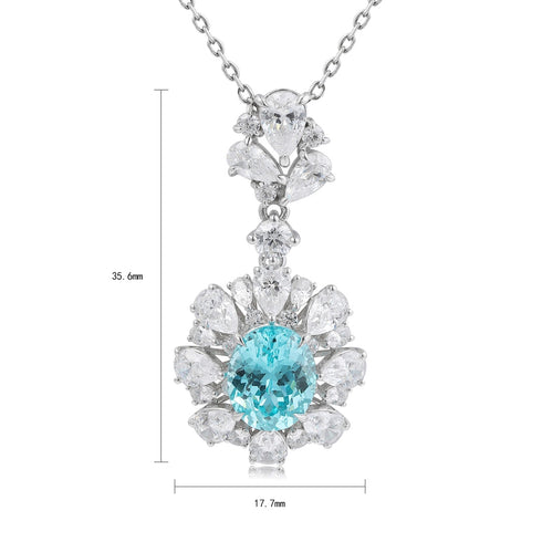 S925 silver cultivated Paraiba Necklace A (JN2089Y)