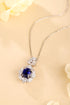 S925 Silver Cultivated Sapphire Necklace A (JSABN521Y)