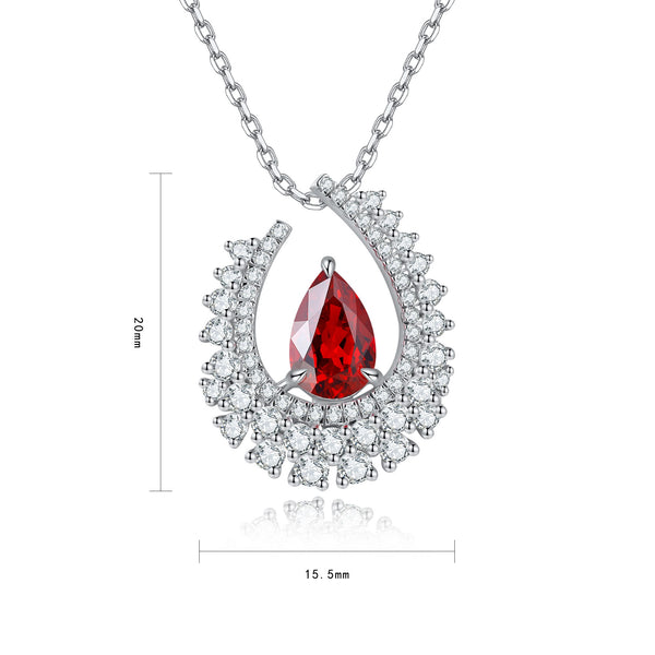 S925 Silver Cultivated Ruby Necklace W (JRURN509Y)
