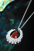 S925 Silver Cultivated Ruby Necklace W (JRURN509Y)