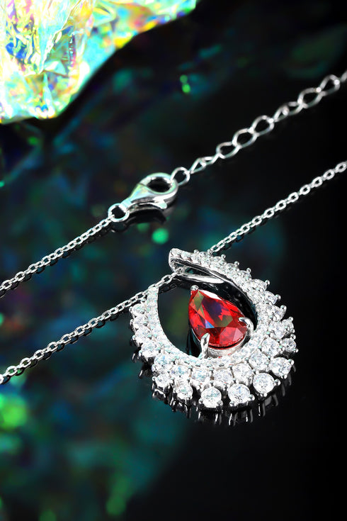 S925 Silver Cultivated Ruby Necklace W (JRURN509Y)