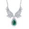 S925 Silver Cultivated Emerald Necklace W (JSEGN225Y)