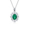 S925 Silver Cultivated Emerald Necklace W (JSEGN100Y)