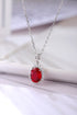 S925 Silver Cultivated Ruby Necklace W (JRYRN088Y)