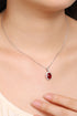 S925 Silver Cultivated Ruby Necklace W (JRYRN088Y)