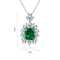 S925 Silver Cultivated Emerald Necklace A (JSEGN081Y)