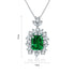 S925 Silver Cultivated Emerald Necklace A (JSEGN081Y)