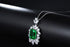 S925 Silver Cultivated Emerald Necklace A (JSEGN081Y)