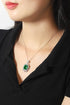 S925 Silver Cultivated Emerald Necklace A (JSEGN081Y)