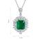 S925 Silver Cultivated Emerald Necklace A (JSEGN059Y)