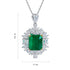 S925 Silver Cultivated Emerald Necklace A (JSEGN059Y)