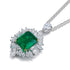 S925 Silver Cultivated Emerald Necklace A (JSEGN059Y)